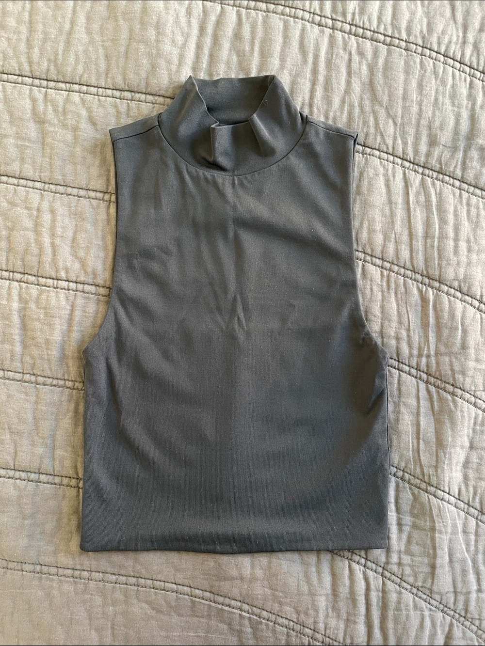 Babaton black Mock Neck Sleeveless Tank